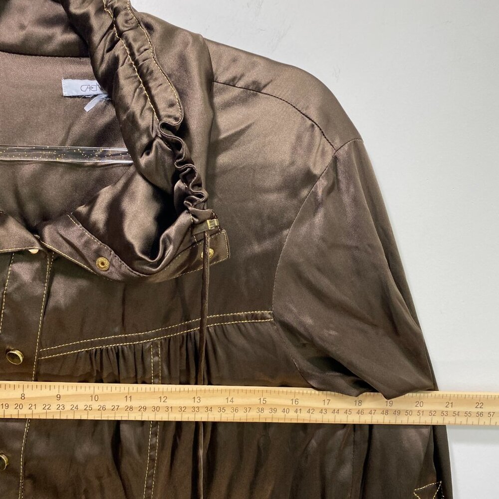 Cache Brown Utility Jacket with Ruffle Collar - Picture 10 of 10